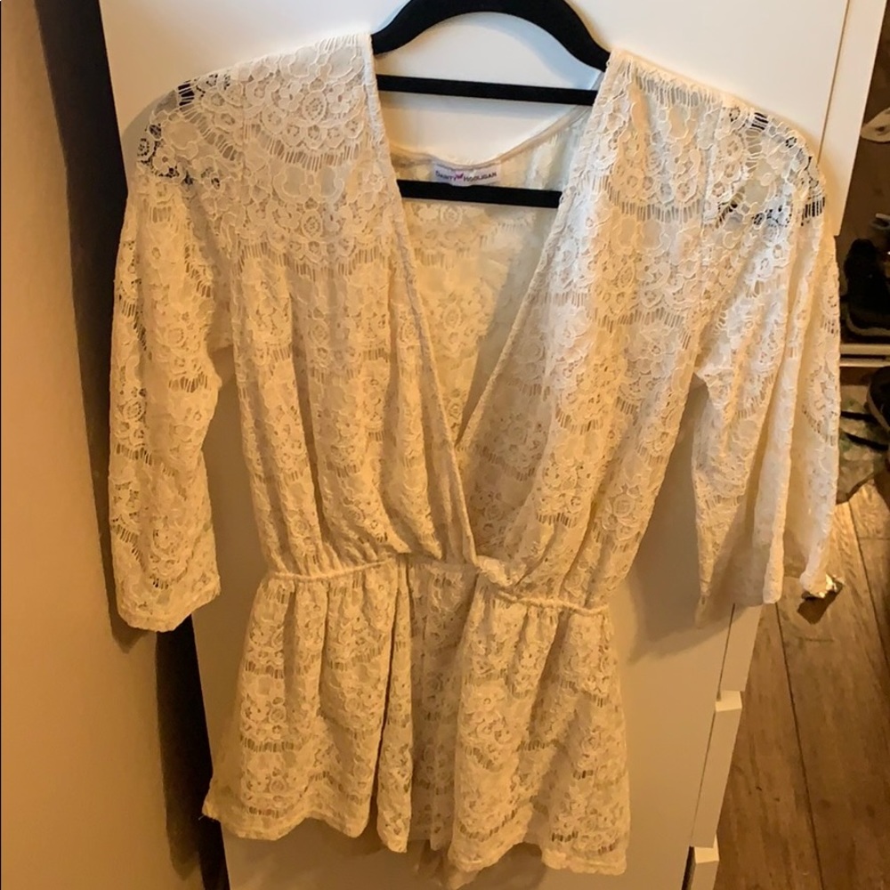 Dainty Hooligan Cream Romper